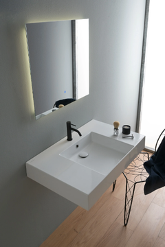 TEOREMA 2.0 PLUS - Wall-mounted single rectangular ceramic washbasin by Scarabeo Ceramiche - view 3